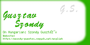 gusztav szondy business card